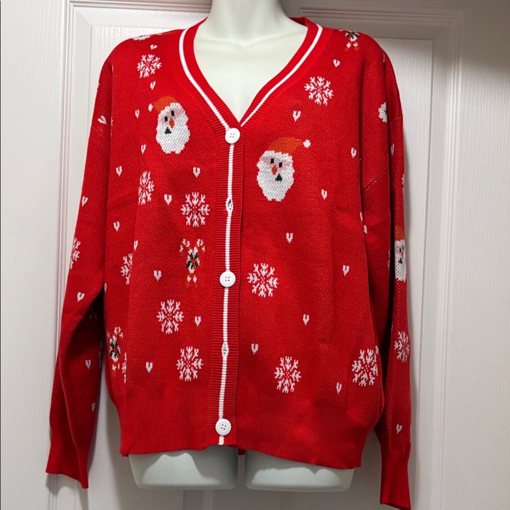 Festive Red Santa Cardigan